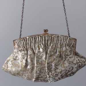 Vintage evening bag. Gold and cream. Made in France